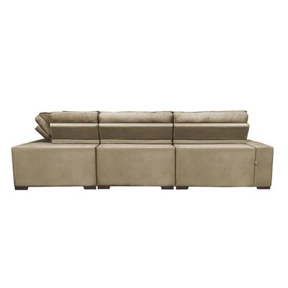 Imagem de Sofa de Canto Retrátil Reclinável de Molas Cama inBox Austin 3,85X2,64 ou 2,64X3,85 Velusoft Castor