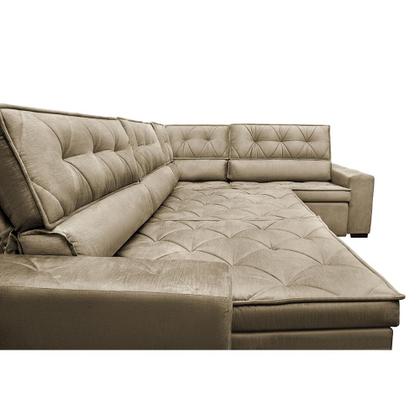 Imagem de Sofa de Canto Retrátil Reclinável de Molas Cama inBox Austin 3,85X2,64 ou 2,64X3,85 Velusoft Castor