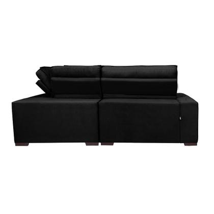 Imagem de Sofá de Canto Retrátil, Reclinável, Molas Cama inBox Austin 2,70m x 2,70m Suede Velusoft Preto