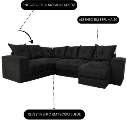 Sofá de Canto Varias Cores Confortável Almofadas Soltas - Alpoim Imagem de Sofá de Canto Varias Cores Confortável Almofadas Soltas