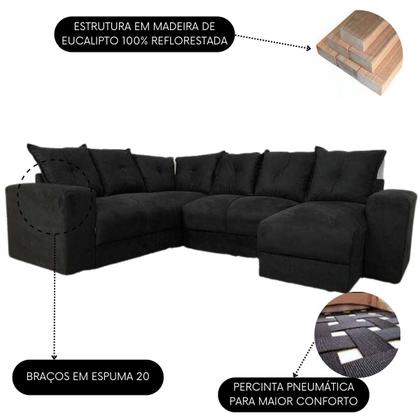 Sofá de Canto Varias Cores Confortável Almofadas Soltas - Alpoim Imagem de Sofá de Canto Varias Cores Confortável Almofadas Soltas