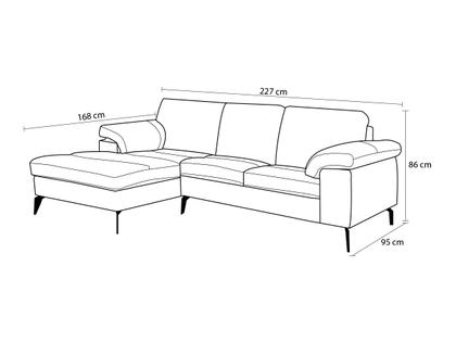 Imagem de Sofá de Couro Asti 2 lugares com Chaise Esquerda Marrom Bicolor - Mempra Design