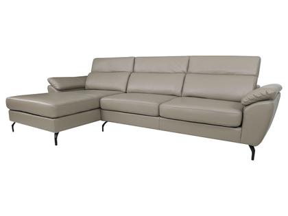 Imagem de Sofá de Couro Hannover 3 lugares com Chaise Baú Esquerda - Avelã