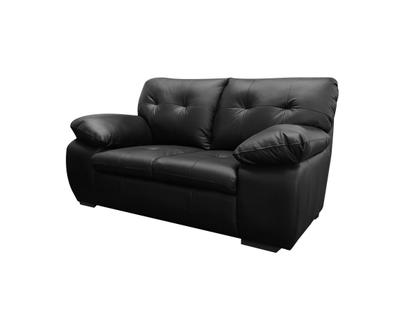 Imagem de Sofá de Couro Marselha 2 lugares Preto Pigmentado