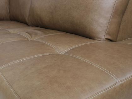 Imagem de Sofá de Couro Rubi 2 lugares com Chaise Direita Soft Mel - Mempra Design