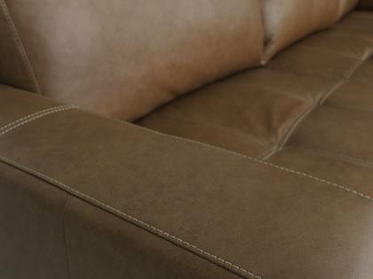 Imagem de Sofá de Couro Rubi 3 lugares com Chaise Esquerda Soft Mel - Mempra Design