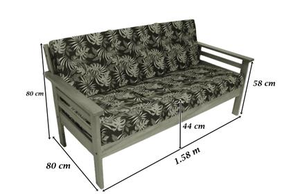 Sofá de Madeira Maciça 3 lugares e 2 Poltronas - VM Móveis Paraíso Imagem de Sofá de Madeira Maciça 3 lugares e 2 Poltronas