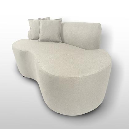 Imagem de Sofá Decorativo Curvo 2 Lugares Feijão Forma Orgânica Linho Trento