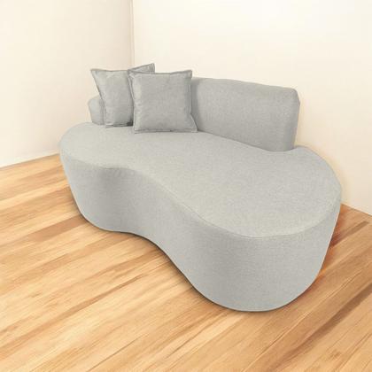 Imagem de Sofá Decorativo Curvo 2 Lugares Feijão Forma Orgânica Linho Trento