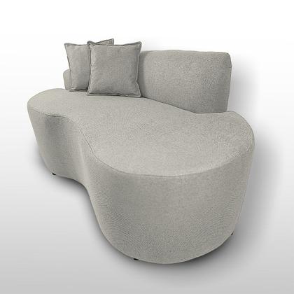 Imagem de Sofá Decorativo Curvo 2 Lugares Feijão Forma Orgânica Linho Trento