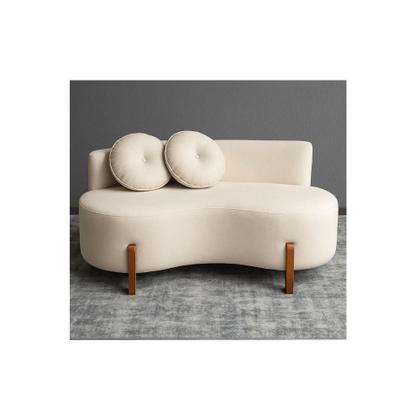 Imagem de Sofá Decorativo Curvo Orgânico Living Boucle Bege - Montanaris Decor