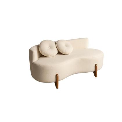 Imagem de Sofá Decorativo Curvo Orgânico Living Boucle Bege - Montanaris Decor