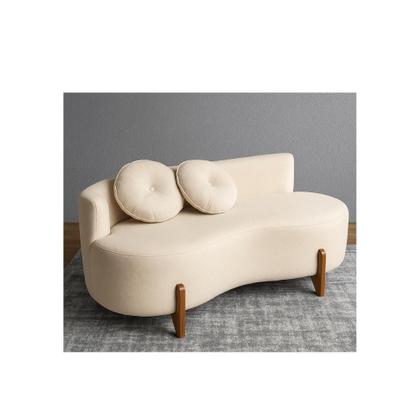 Imagem de Sofá Decorativo Curvo Orgânico Living Boucle Bege - Montanaris Decor