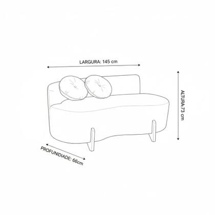 Imagem de Sofá Decorativo Curvo Orgânico Living Veludo Rosa - Montanaris Decor