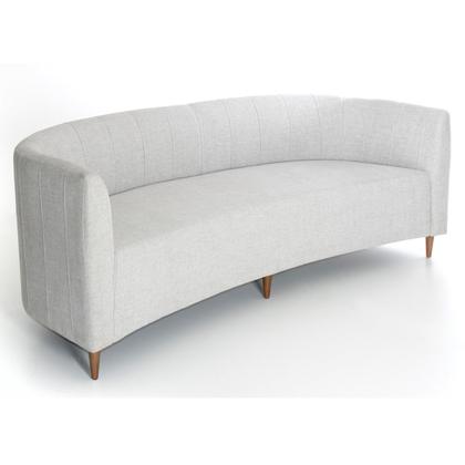 Imagem de Sofá Decorativo Margot curvo 2,04 metros tecido Linho Pés Madeira