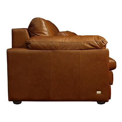 Imagem de Sofá Decorativo Piece Bipartido Retrátil Sala de Estar 175cm Couro Conhaque G58 - Gran Belo