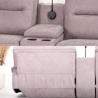 Sofá Decorativo Sala de Cinema Swift Elétrico Reclinável c/Porta Copos Baú Cooler Linho Cinza G81 - Gran Belo Imagem de Sofá Decorativo Sala de Cinema Swift Elétrico Reclinável c/Porta Copos Baú Cooler Linho Cinza G81 - Gran Belo