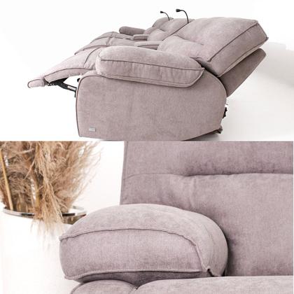 Sofá Decorativo Sala de Cinema Swift Elétrico Reclinável c/Porta Copos Baú Cooler Linho Cinza G81 - Gran Belo Imagem de Sofá Decorativo Sala de Cinema Swift Elétrico Reclinável c/Porta Copos Baú Cooler Linho Cinza G81 - Gran Belo