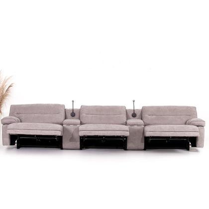Sofá Decorativo Sala de Cinema Swift Elétrico Reclinável c/Porta Copos Baú Cooler Linho Cinza G81 - Gran Belo Imagem de Sofá Decorativo Sala de Cinema Swift Elétrico Reclinável c/Porta Copos Baú Cooler Linho Cinza G81 - Gran Belo
