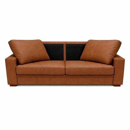 Imagem de Sofá Decorativo Sala de Estar Champions 3 Lugares 200cm Couro Conhaque - Mozzelar