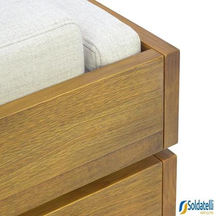 Imagem de Sofá Detroit 03 Lugares Base Madeira Castanho Oregon - Datteli Design