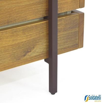 Imagem de Sofá Detroit 03 Lugares Base Madeira Castanho Oregon - Datteli Design