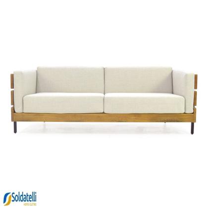 Imagem de Sofá Detroit 03 Lugares Base Madeira Castanho Oregon - Datteli Design