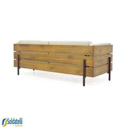 Imagem de Sofá Detroit 03 Lugares Base Madeira Castanho Oregon - Datteli Design