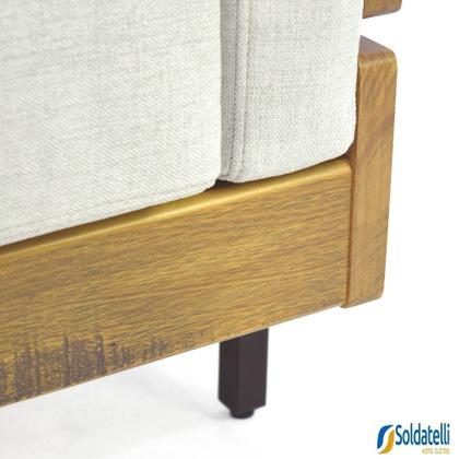 Imagem de Sofá Detroit 03 Lugares Base Madeira Castanho Oregon - Datteli Design