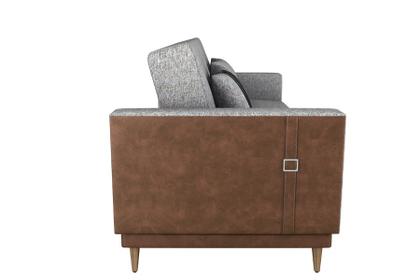 Imagem de Sofa Esther Marrom c Linho Claro Compose sofa cama 3 lugares