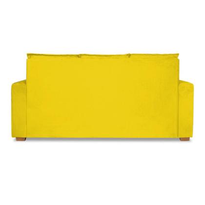 Imagem de Sofá Estofado 3 Lugares Para Sala De Estar Denver Suede Amarelo - MB DECOR