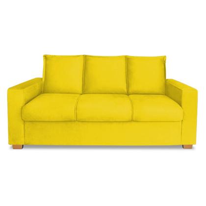 Imagem de Sofá Estofado 3 Lugares Para Sala De Estar Denver Suede Amarelo - MB DECOR