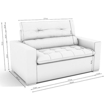 Imagem de Sofá Estofado Retrátil Itália Kappesberg 2 Lugares 