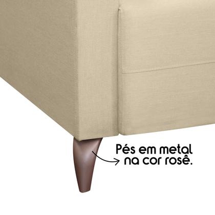 Imagem de Sofá Fixo 2 Lugares 1,60 Espanha Living Linho Pés Metal e Molas