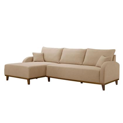 Imagem de Sofá Fixo Com Chaise 3M Albano Linho Com Molas Lado Esquerdo Meu Sofá Online