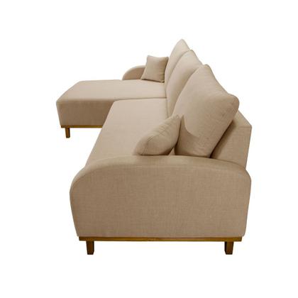 Imagem de Sofá Fixo Com Chaise 3M Albano Linho Com Molas Lado Esquerdo Meu Sofá Online