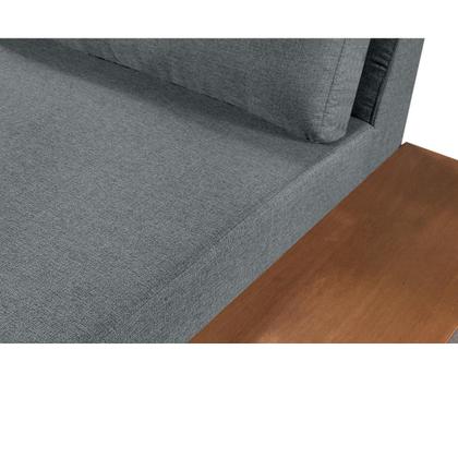 Imagem de Sofá Fixo com Chaise Milão 3,18cm Lateral em Madeira Linho Grafite