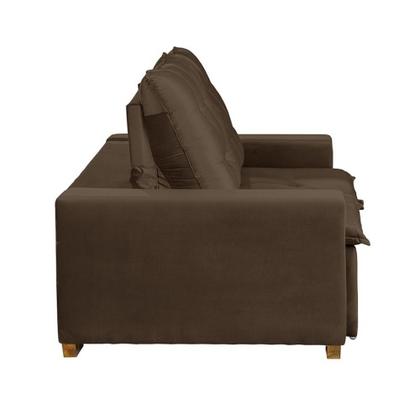 Imagem de Sofá Goiás Modular 3 Lugares 1.90 MT com Molas Bonnel Retrátil e Reclinável Veludo Nobre Sofatec