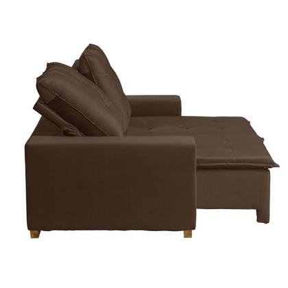 Imagem de Sofá Goiás Modular 3 Lugares 1.90 MT com Molas Bonnel Retrátil e Reclinável Veludo Nobre Sofatec