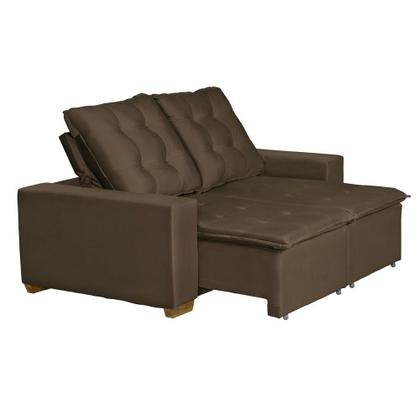 Imagem de Sofá Goiás Modular 3 Lugares 1.90 MT com Molas Bonnel Retrátil e Reclinável Veludo Nobre Sofatec