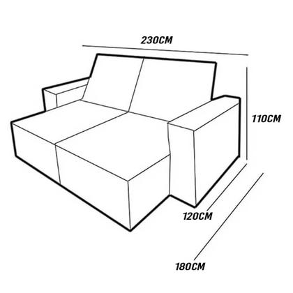 Imagem de Sofá Gran Plus com Molas Ensacadas 4 Lugares Retrátil e Reclinável 230cm Tecido Veludo Império Cor Cinza