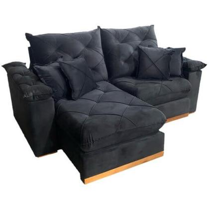 Imagem de Sofá Gran Plus com Molas Ensacadas 4 Lugares Retrátil e Reclinável 230cm Tecido Veludo Império