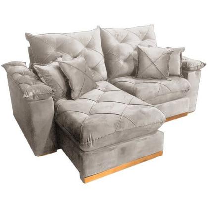 Imagem de Sofá Gran Plus com Molas Ensacadas 4 Lugares Retrátil e Reclinável 230cm Tecido Veludo Império