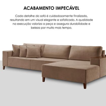 Imagem de Sofá Grécia 4 lugares com Chaise Linho 2,70M