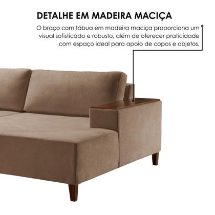Imagem de Sofá Grécia 4 lugares com Chaise Linho 2,70M
