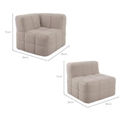 Imagem de Sofá Guldi Popup com 2 Módulos Canto e 2 Centrais Linho Cru