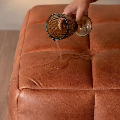 Imagem de Sofá Guldi Popup com 2 Módulos Canto e Puff material sintético Caramelo