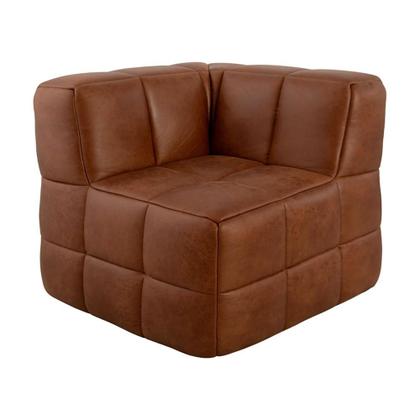 Imagem de Sofá Guldi Popup com 2 Módulos Canto e Puff material sintético Caramelo