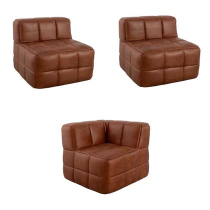 Imagem de Sofá Guldi Popup com 2 Módulos Centrais e Canto material sintético Caramelo