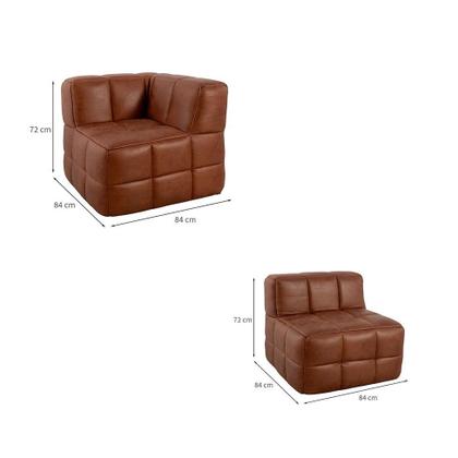 Imagem de Sofá Guldi Popup com 2 Módulos Centrais e Canto material sintético Caramelo